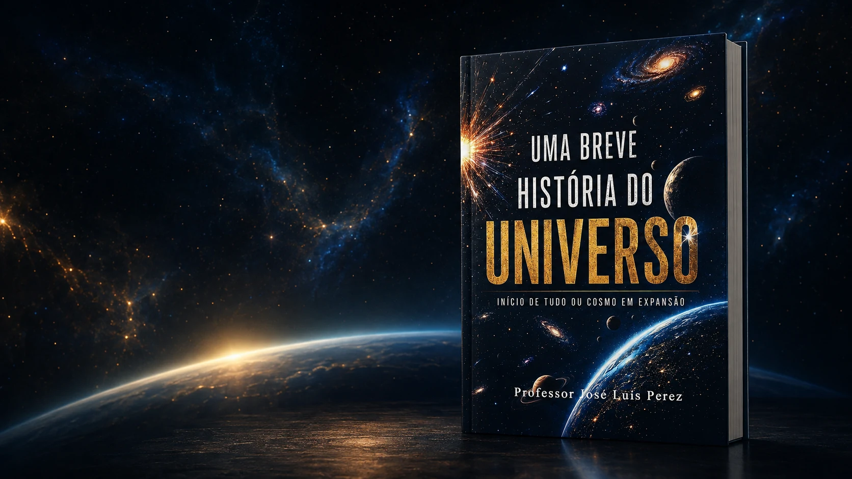 Capa do livro Uma Breve História do Universo, do Professor José Luís Perez